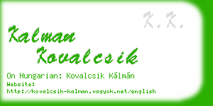 kalman kovalcsik business card