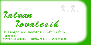 kalman kovalcsik business card